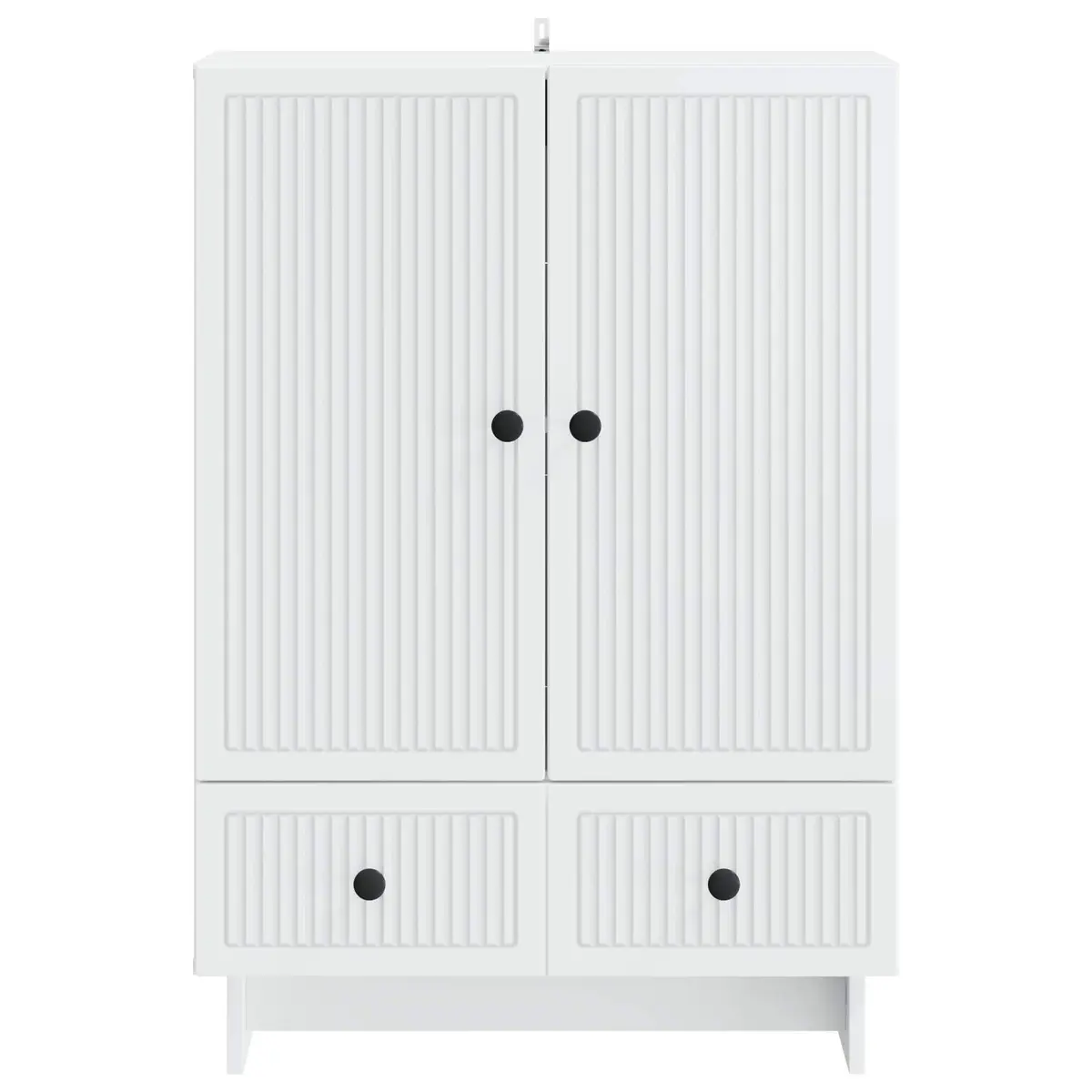 White Sideboard Storage Cabinet with Drawers Doors Engineered Wood Furniture