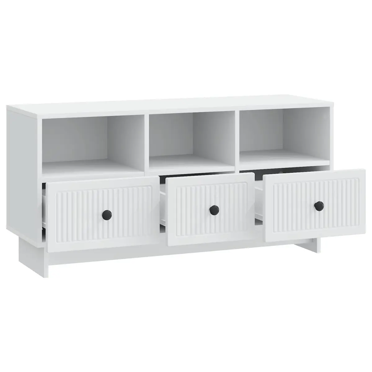TV Cabinet with Drawer Modern Storage Unit 102cm White