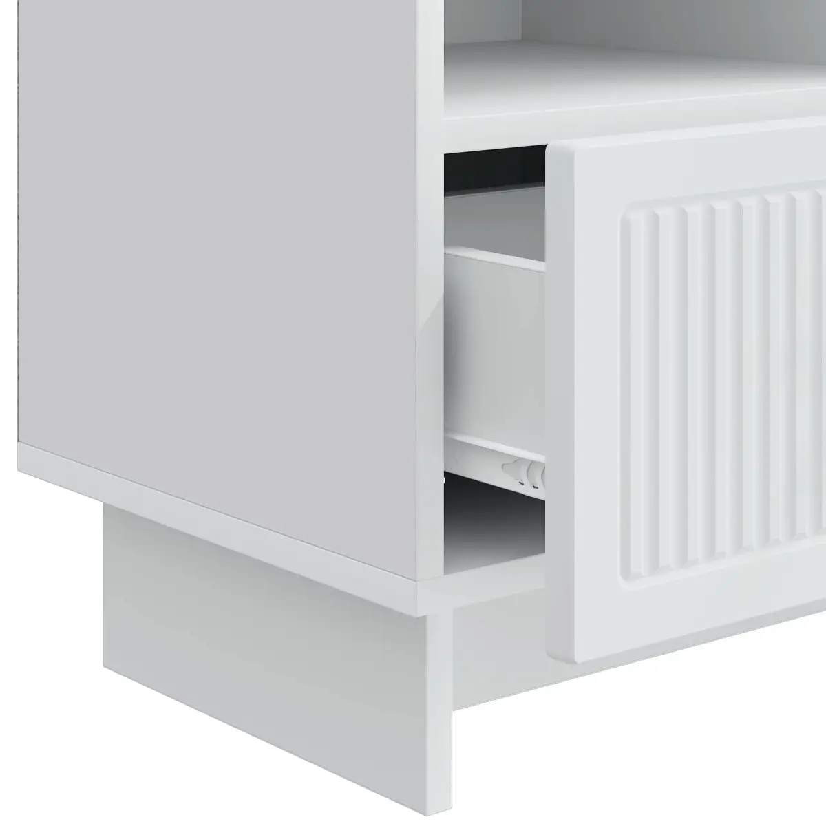 TV Cabinet with Drawer Modern Storage Unit 102cm White