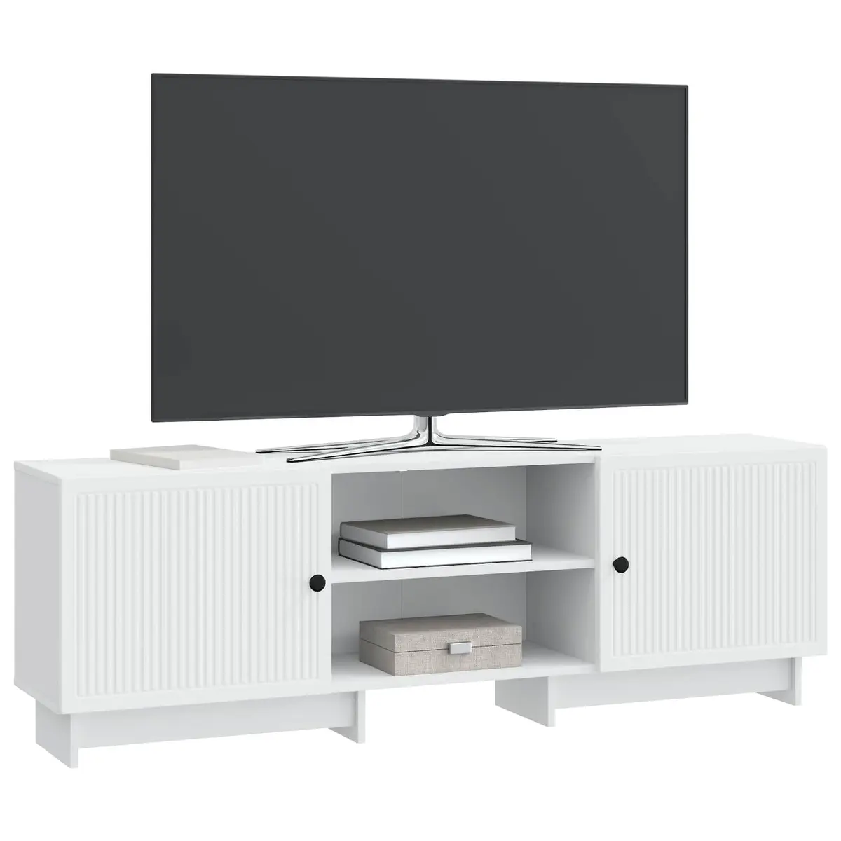 TV Cabinet White 150 x 31 x 50 cm Engineered Wood Modern Vintage Style Storage
