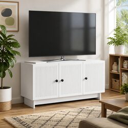 Practical and Value-Packed White TV Cabinet