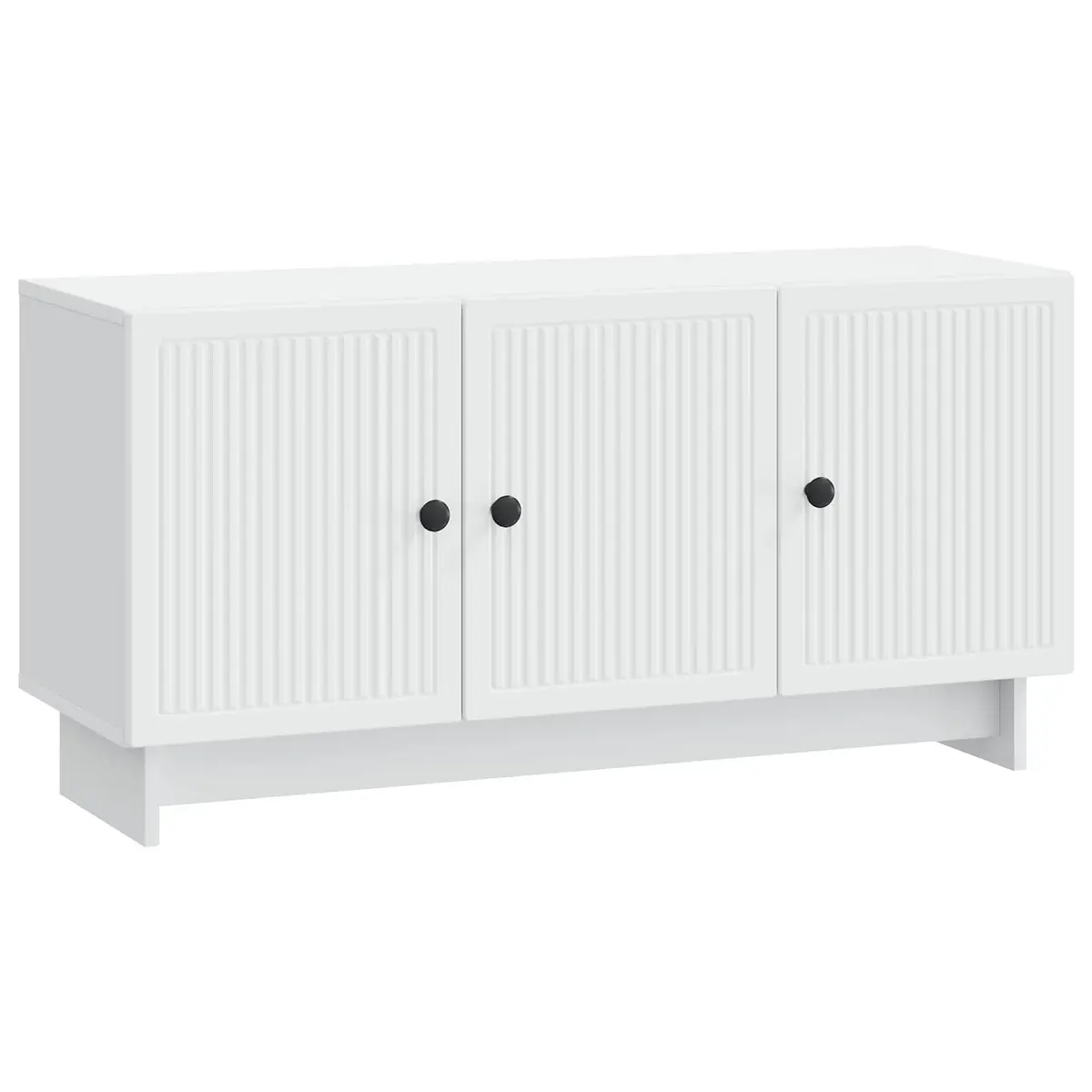 TV Cabinet White Modern Living Room Storage Unit with Shelves and Doors