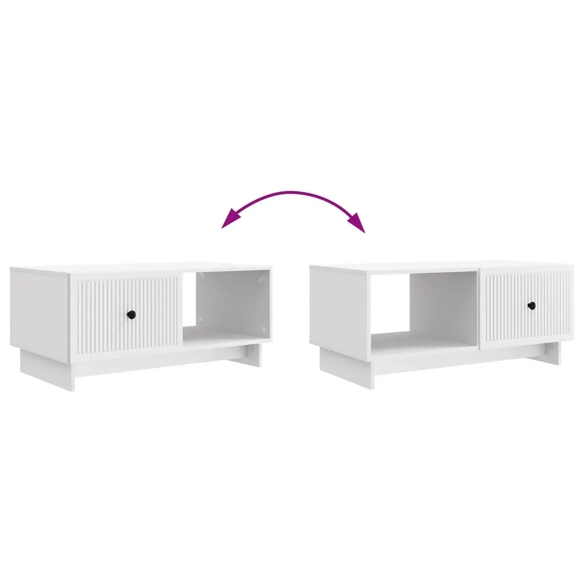 Coffee Table White Rectangular Living Room Storage Accent Furniture 90 x 50 x