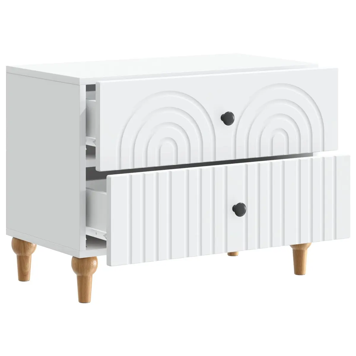 White Bedside Cabinet with Storage Solutions