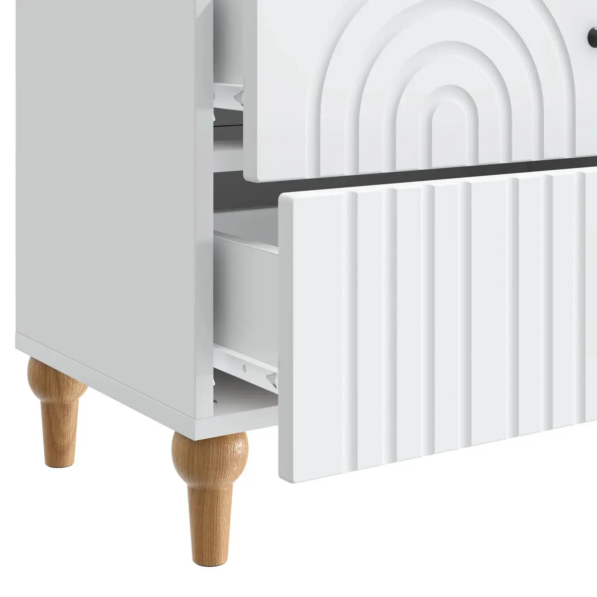 White Bedside Cabinet with Storage Solutions