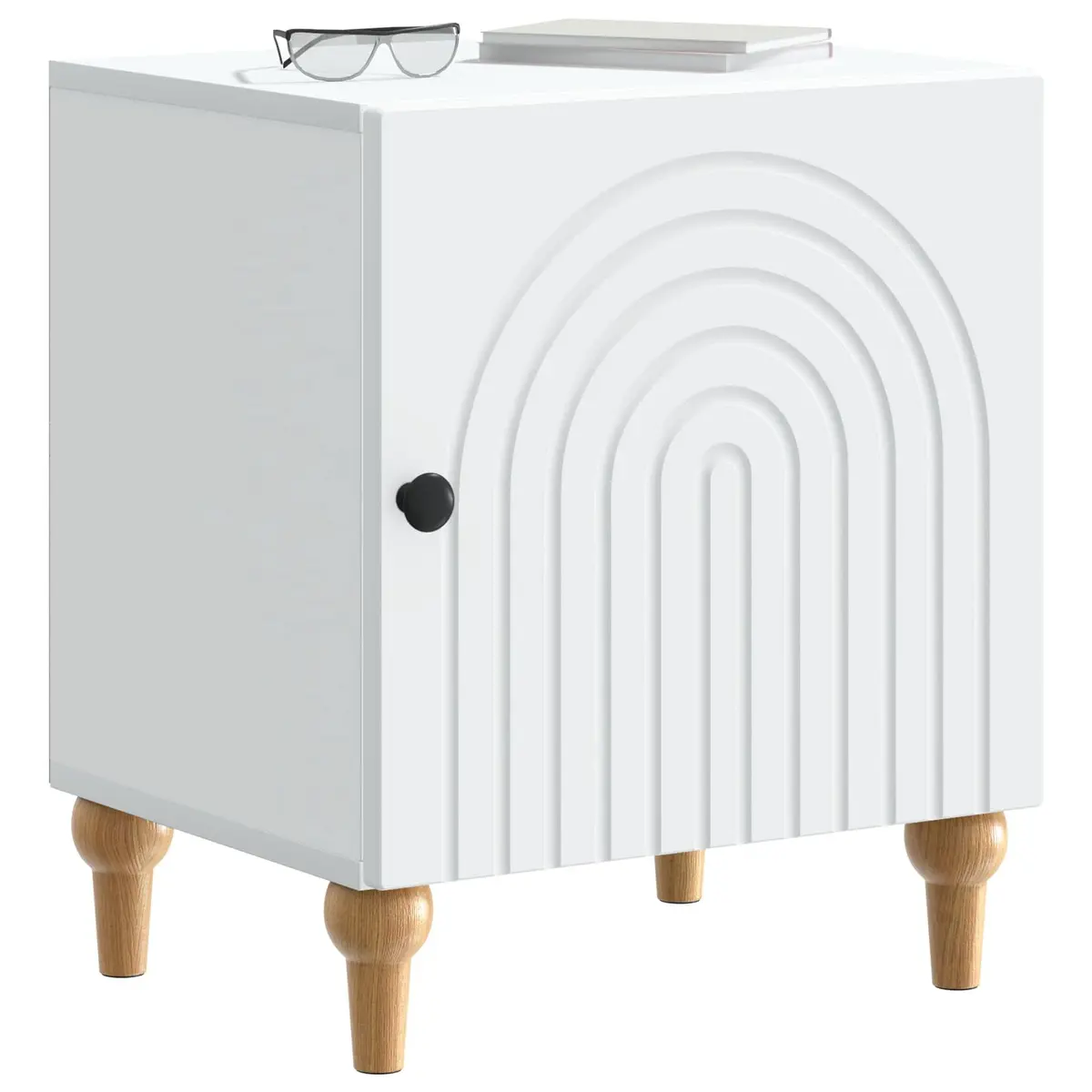 Bedside Cabinet Storage Table Modern Nightstand 43 x 34.5 x 50 cm White
