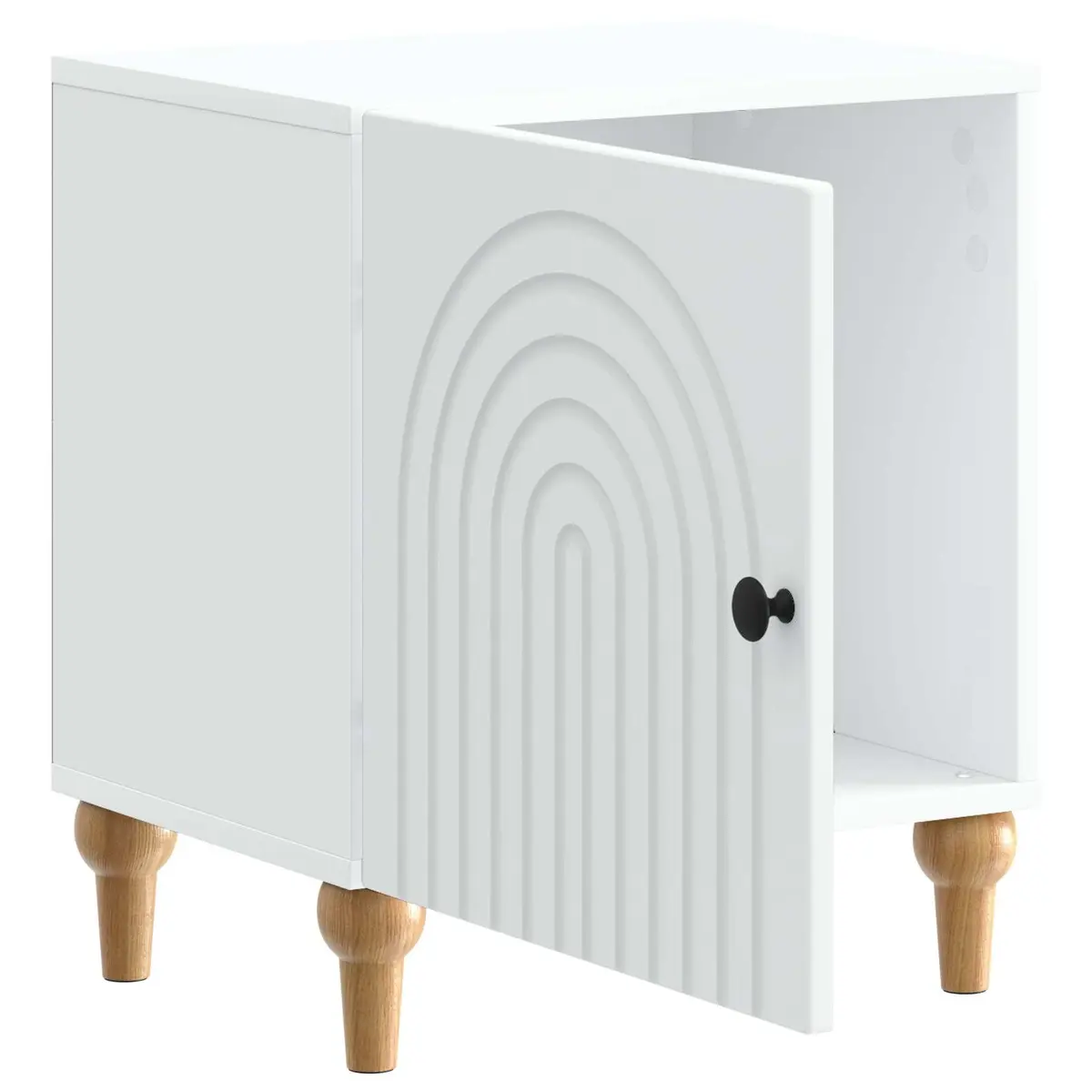 Bedside Cabinet Storage Table Modern Nightstand 43 x 34.5 x 50 cm White