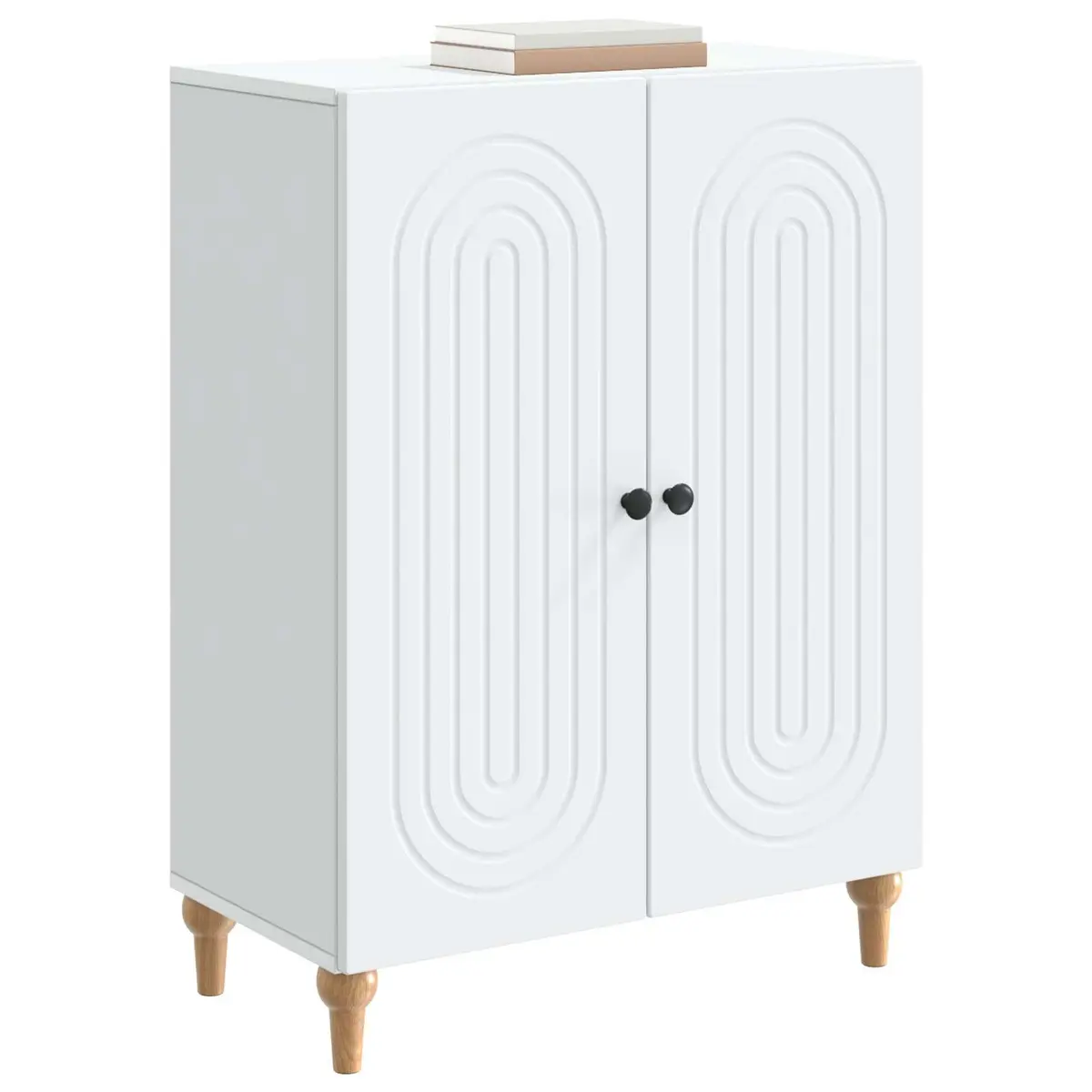 White Sideboard Modern Storage Cabinet Engineered Wood Buffet Living Dining Room