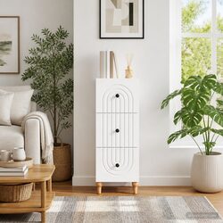 Functional White Drawer Cabinet with Timeless Design 33 x 34.5 x 90 cm