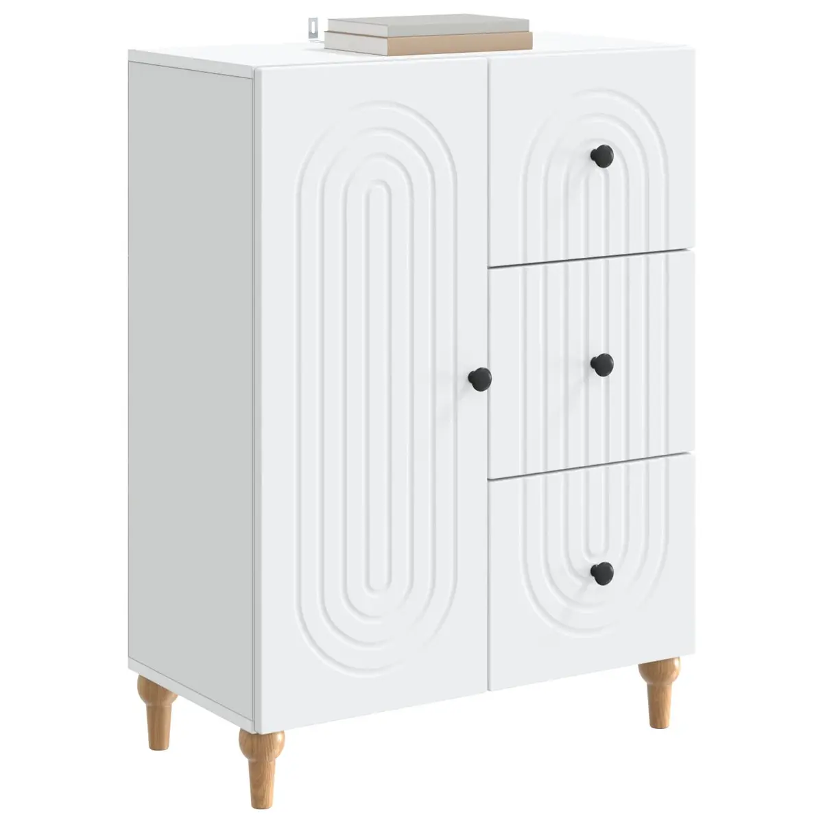 White Sideboard Storage Cabinet 66 x 34.5 x 90 cm Lounge Dining Room Furniture