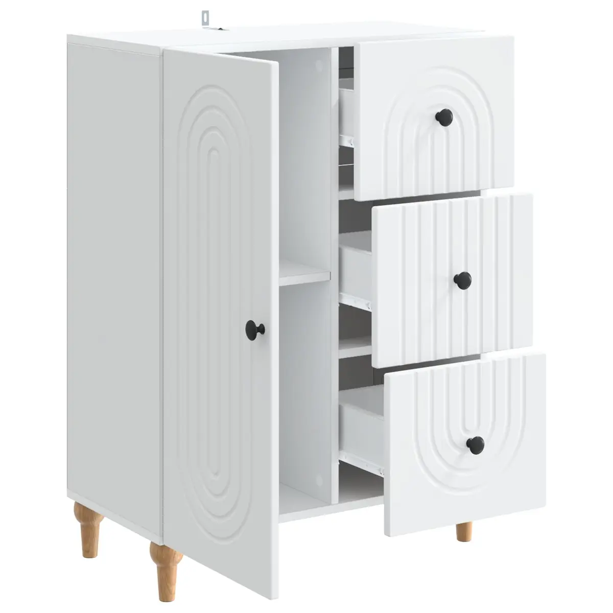 White Sideboard Storage Cabinet 66 x 34.5 x 90 cm Lounge Dining Room Furniture
