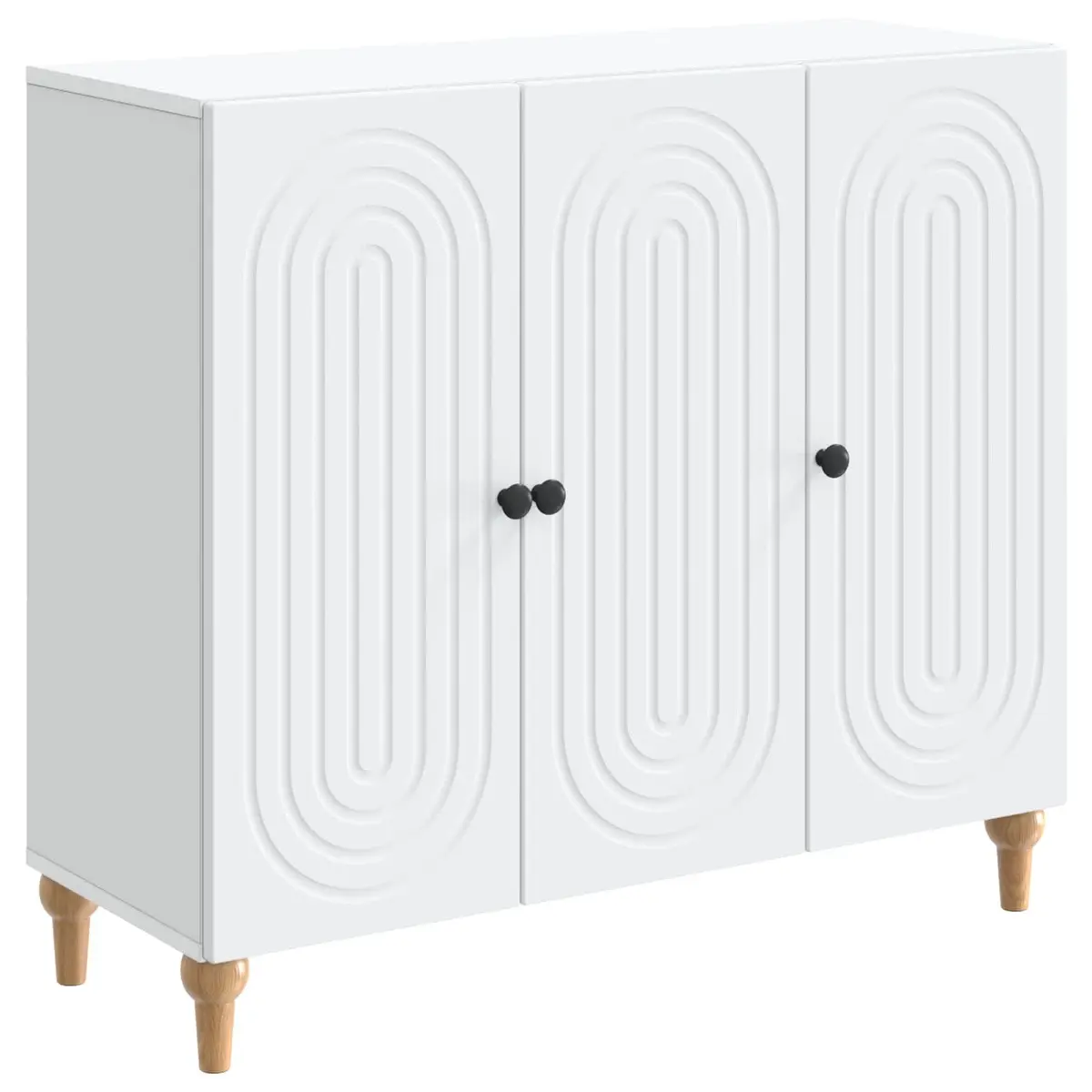Modern Sideboard Cabinet White Storage Buffet Engineered Wood 89x34.5x80cm