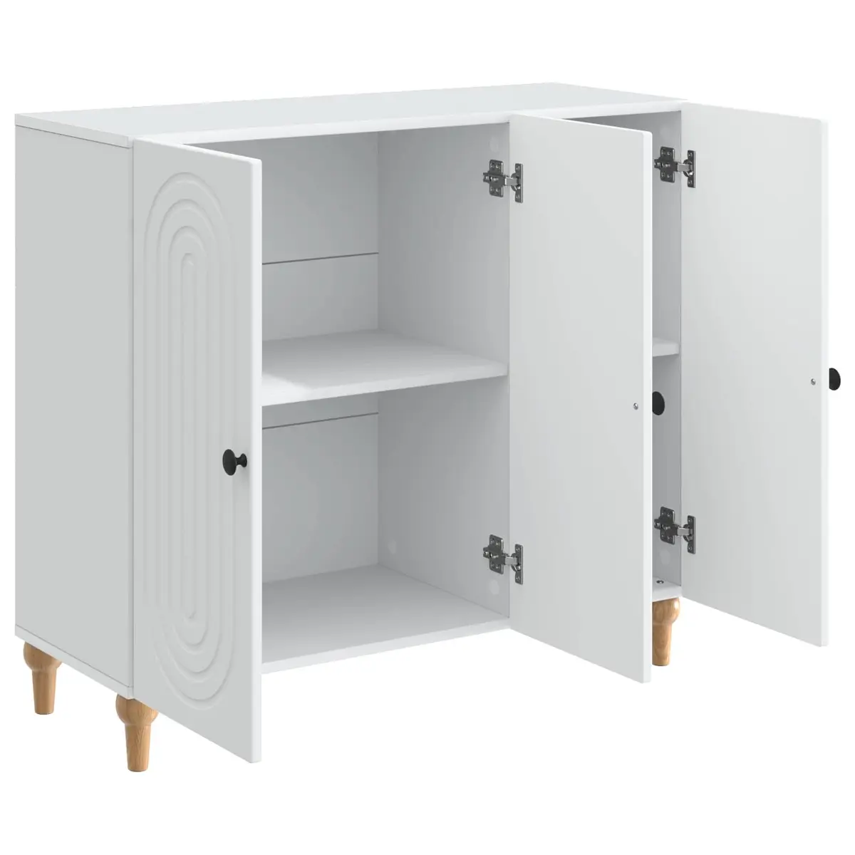 Modern Sideboard Cabinet White Storage Buffet Engineered Wood 89x34.5x80cm