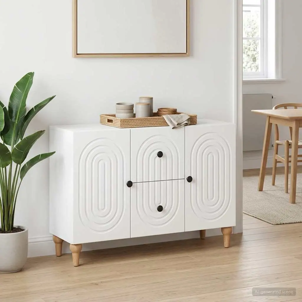 TV Cabinet Modern Storage Unit Engineered Wood 89 x 34.5 x 60 cm White