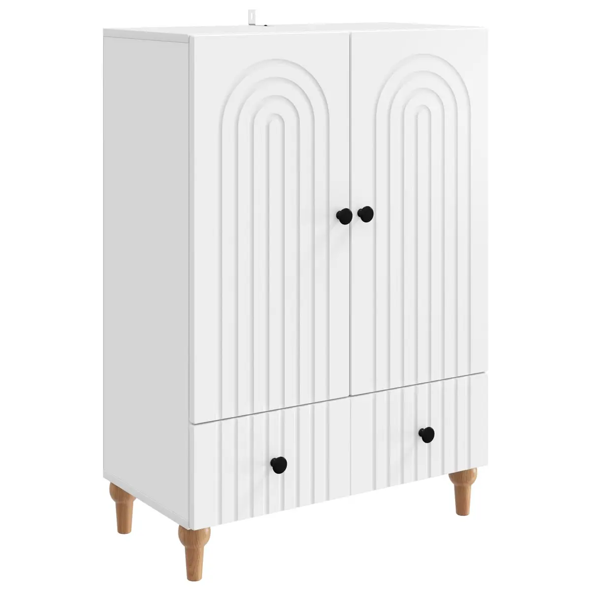 Sideboard Modern Storage Cabinet Engineered Wood Living Room Furniture White 66 x 34.5 x 95 cm