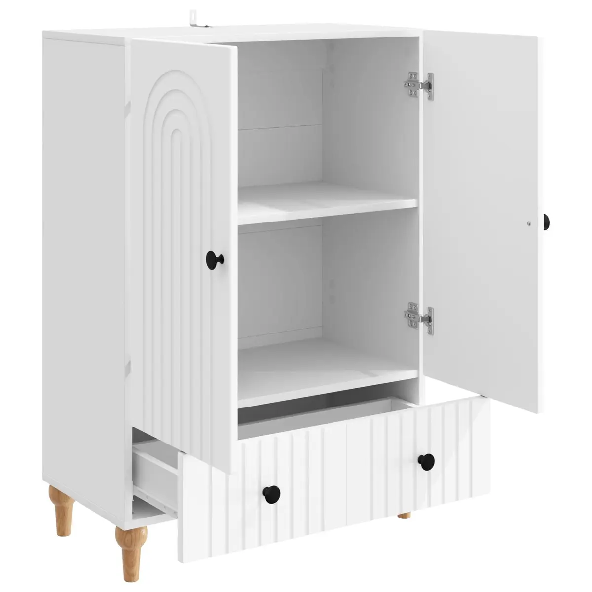 Sideboard Modern Storage Cabinet Engineered Wood Living Room Furniture White 66 x 34.5 x 95 cm