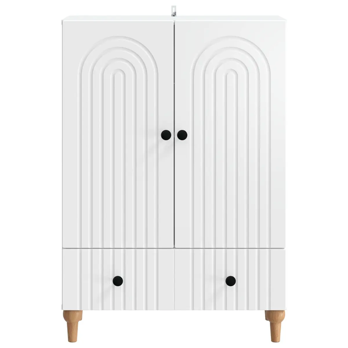 Sideboard Modern Storage Cabinet Engineered Wood Living Room Furniture White 66 x 34.5 x 95 cm