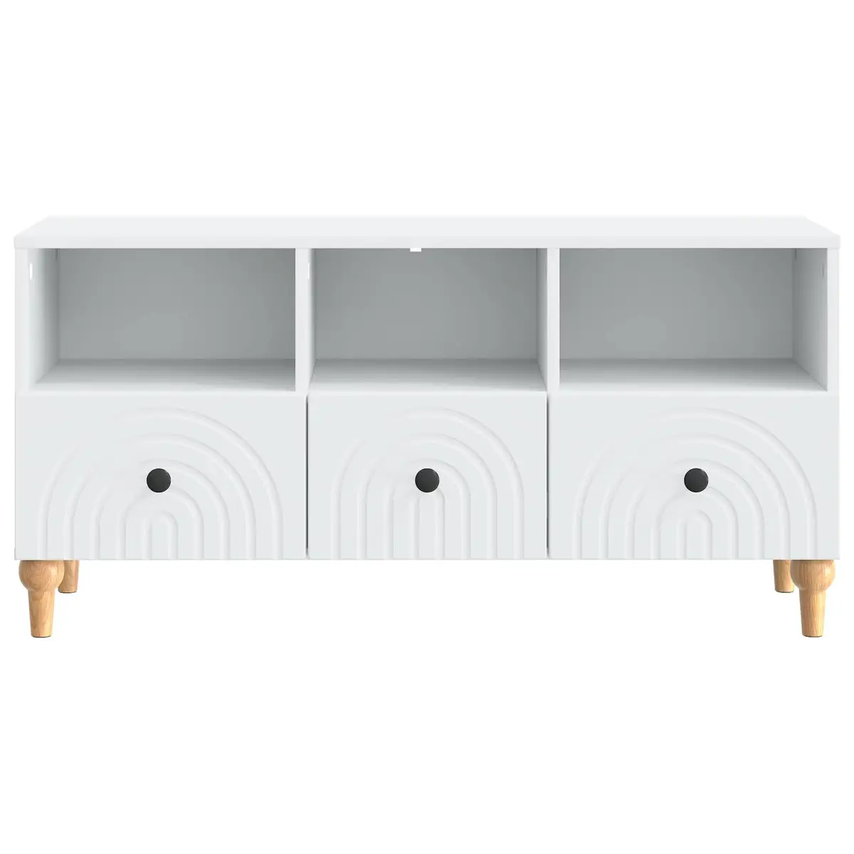 TV Cabinet White Modern Storage Unit Living Room Furniture Engineered Wood
