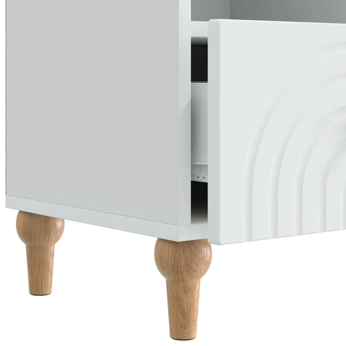 TV Cabinet White Modern Storage Unit Living Room Furniture Engineered Wood