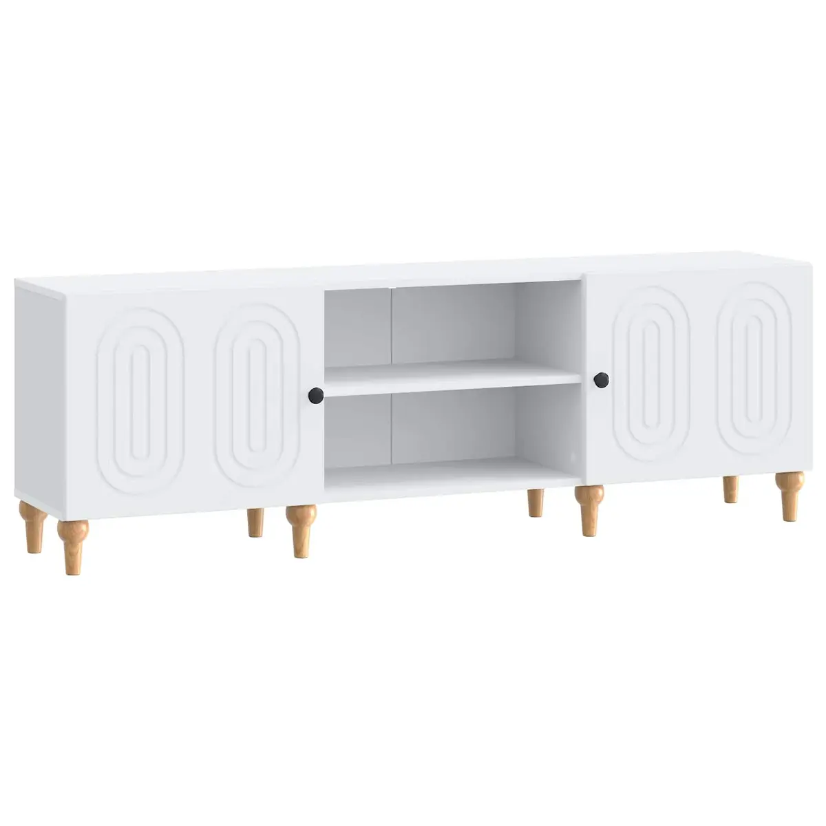 White TV Cabinet with Ample Storage Space