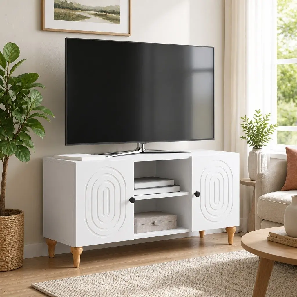 White Media Unit 102x34.5x50cm with Easy Access