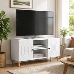 Reliable White Media Unit 102x34.5x50cm with Easy Access