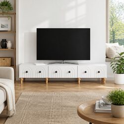 Reliable White TV Cabinet with Drawer: Practical Storage