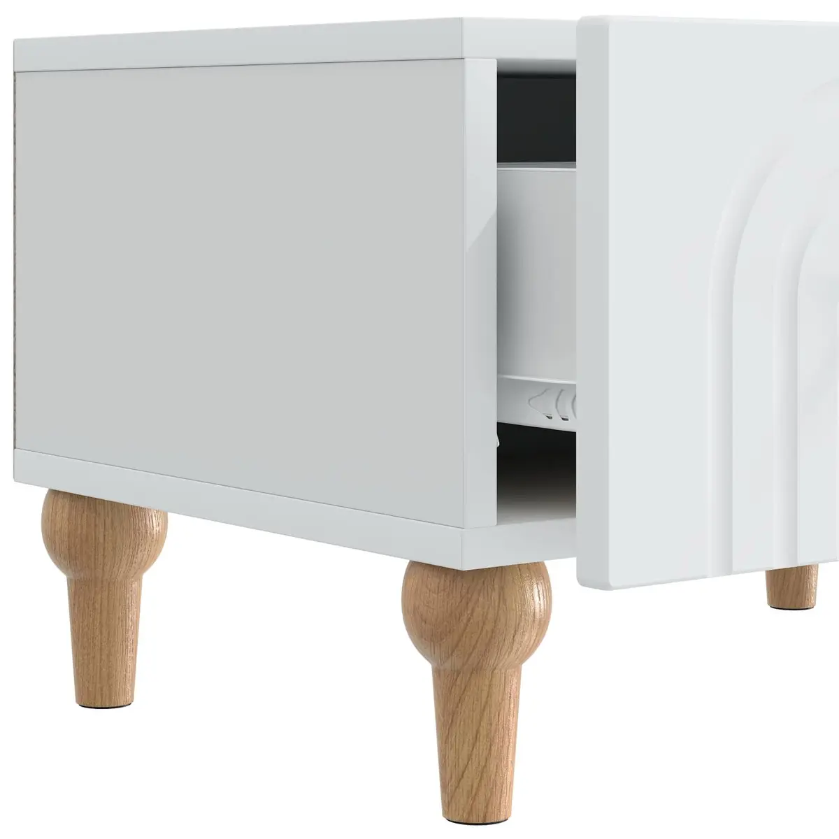 TV Cabinet Modern Storage Unit 147cm White Engineered Wood