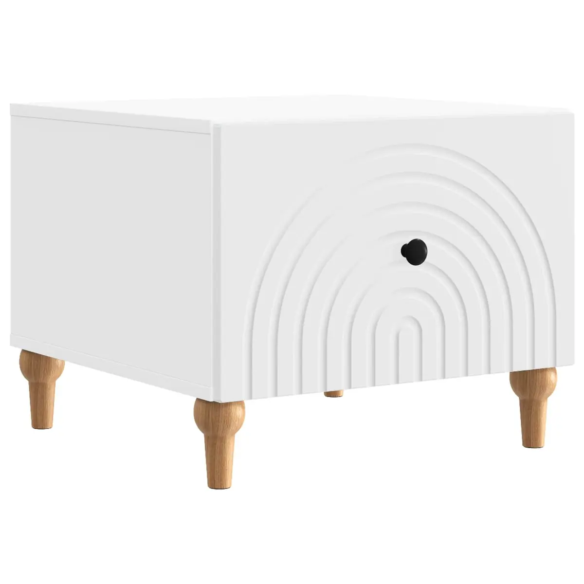 Coffee Table Storage Drawer Rectangular White Engineered Wood