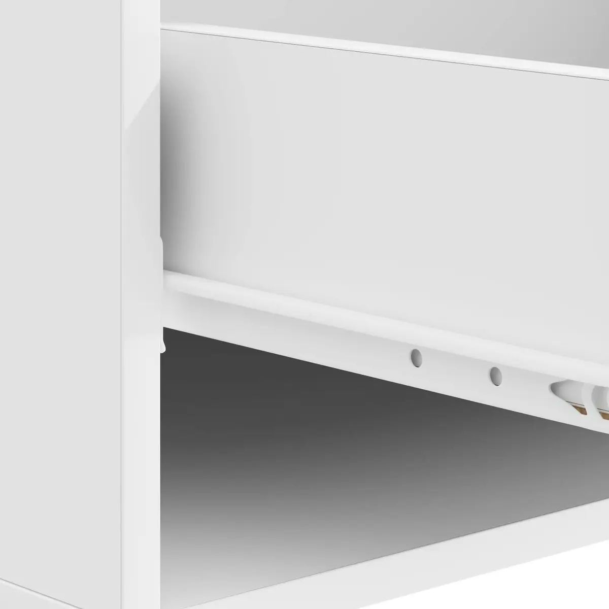 Coffee Table Storage Drawer Rectangular White Engineered Wood