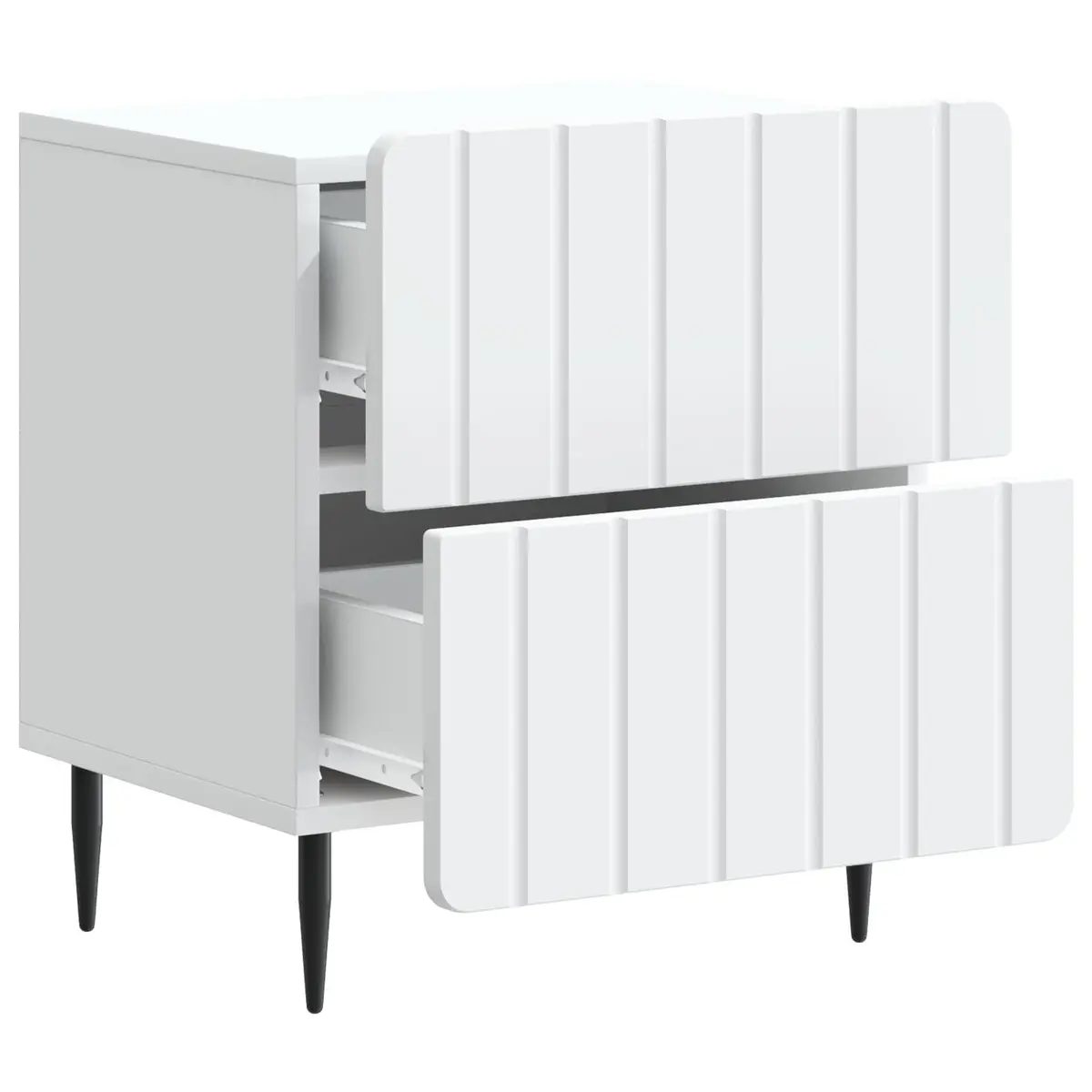 Bedside Cabinet Modern Bedroom Nightstand Storage 43 x 34.5 x 49.5 cm White