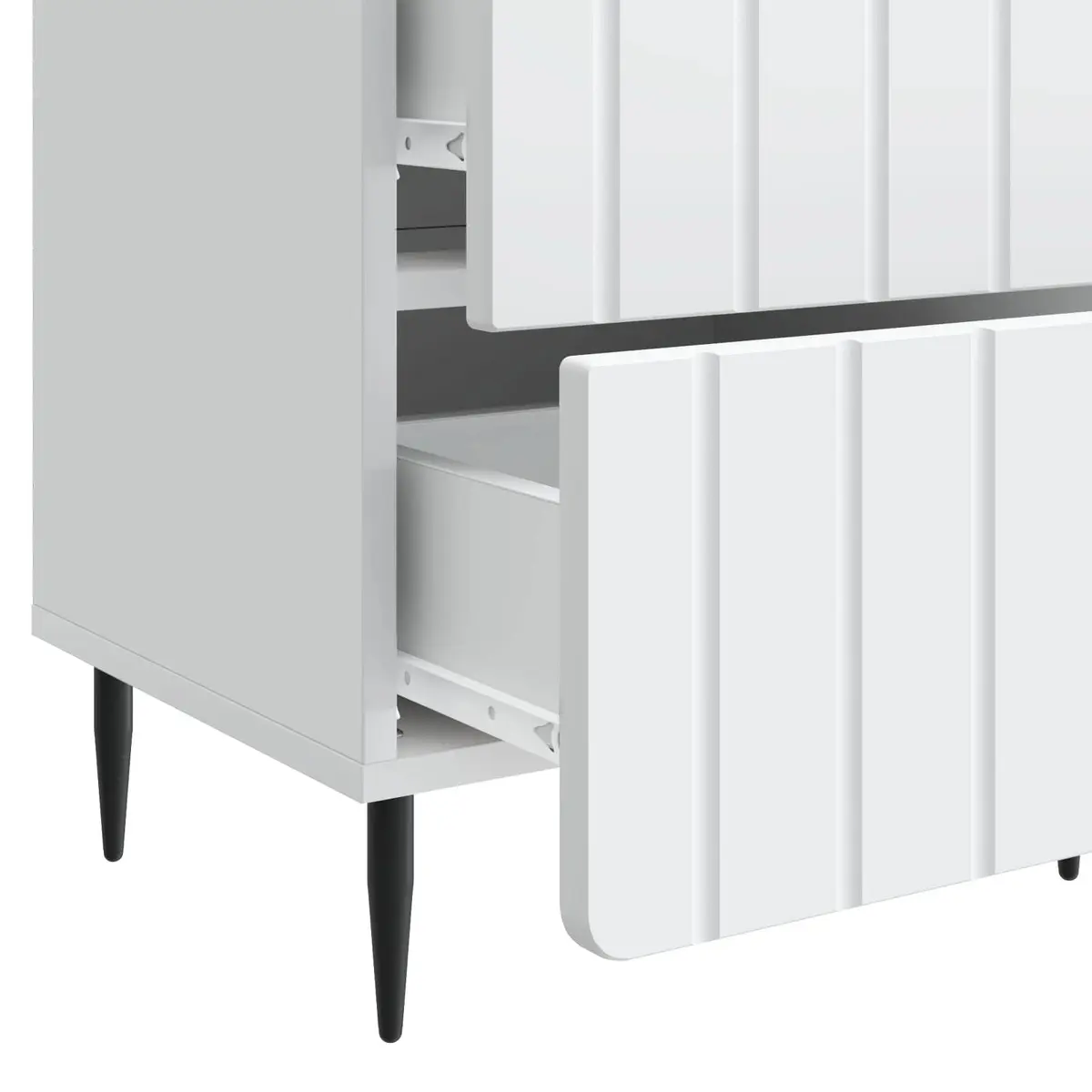 Bedside Cabinet Modern Bedroom Nightstand Storage 43 x 34.5 x 49.5 cm White