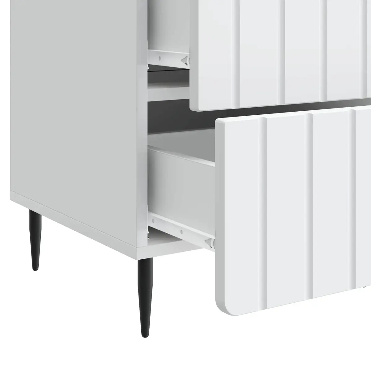 Bedside Cabinet White 43 x 41 x 68 cm Engineered Wood Drawers Storage Table