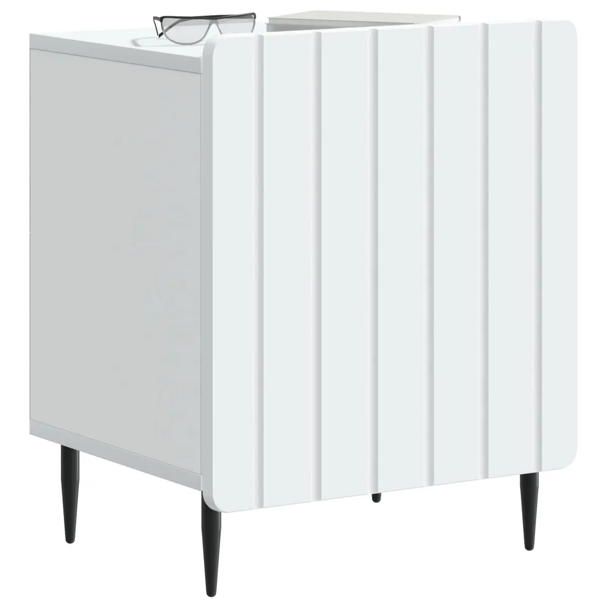 Bedside Cabinet Nightstand Storage 43 x 34.5 x 52 cm White Engineered Wood