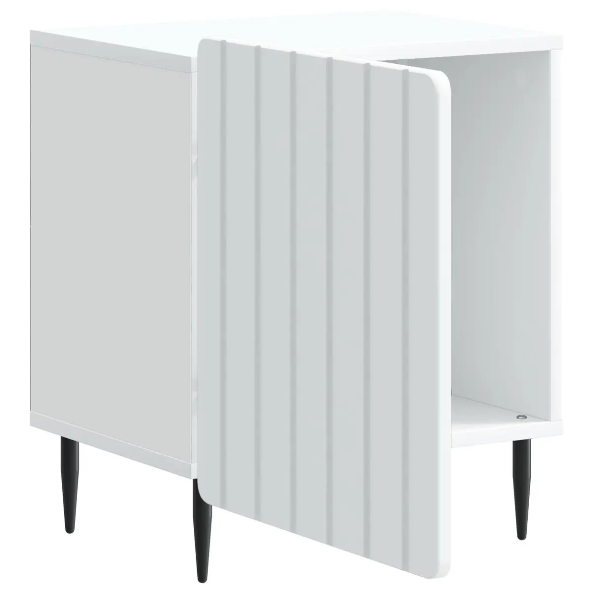Bedside Cabinet Nightstand Storage 43 x 34.5 x 52 cm White Engineered Wood