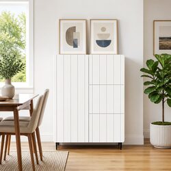 Versatile White Cabinet for Dining and Living Room Spaces