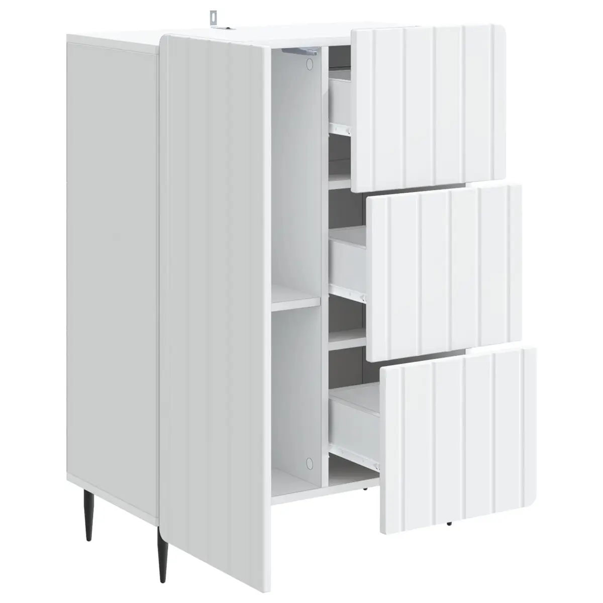 Sideboard Storage Cabinet White 66 x 34.5 x 91.5 cm for Dining Living Room Furniture