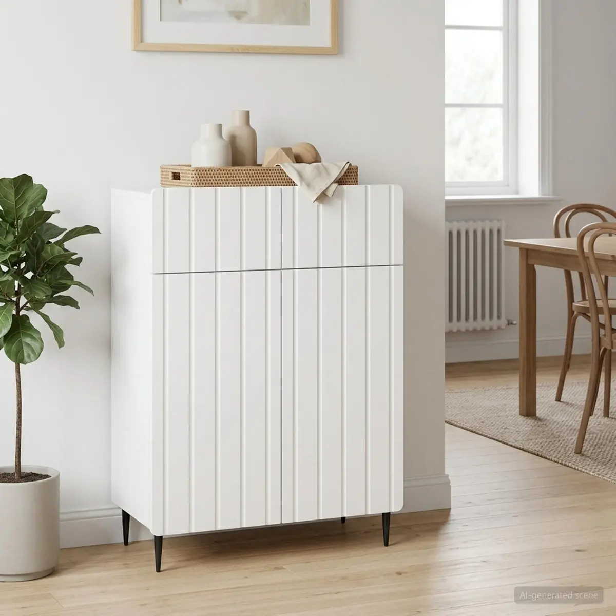 Sideboard Modern Storage Cabinet 66 x 34.5 x 92 cm White