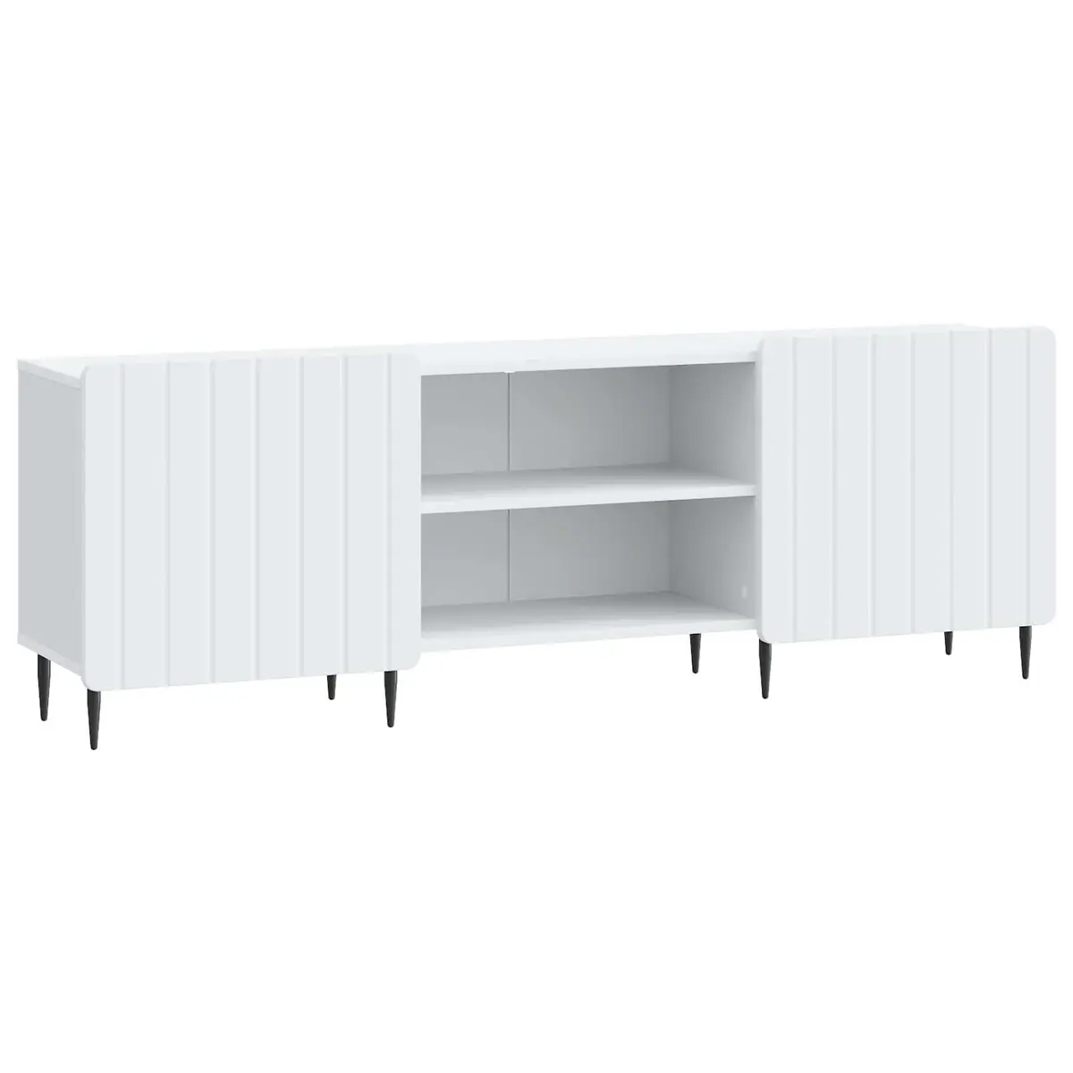 TV Cabinet White Modern Entertainment Unit Storage 150 x 31 x 52 cm Engineered