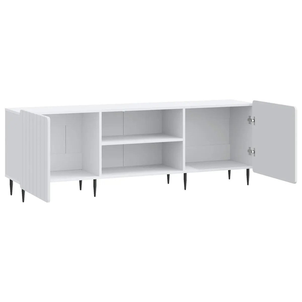 TV Cabinet White Modern Entertainment Unit Storage 150 x 31 x 52 cm Engineered