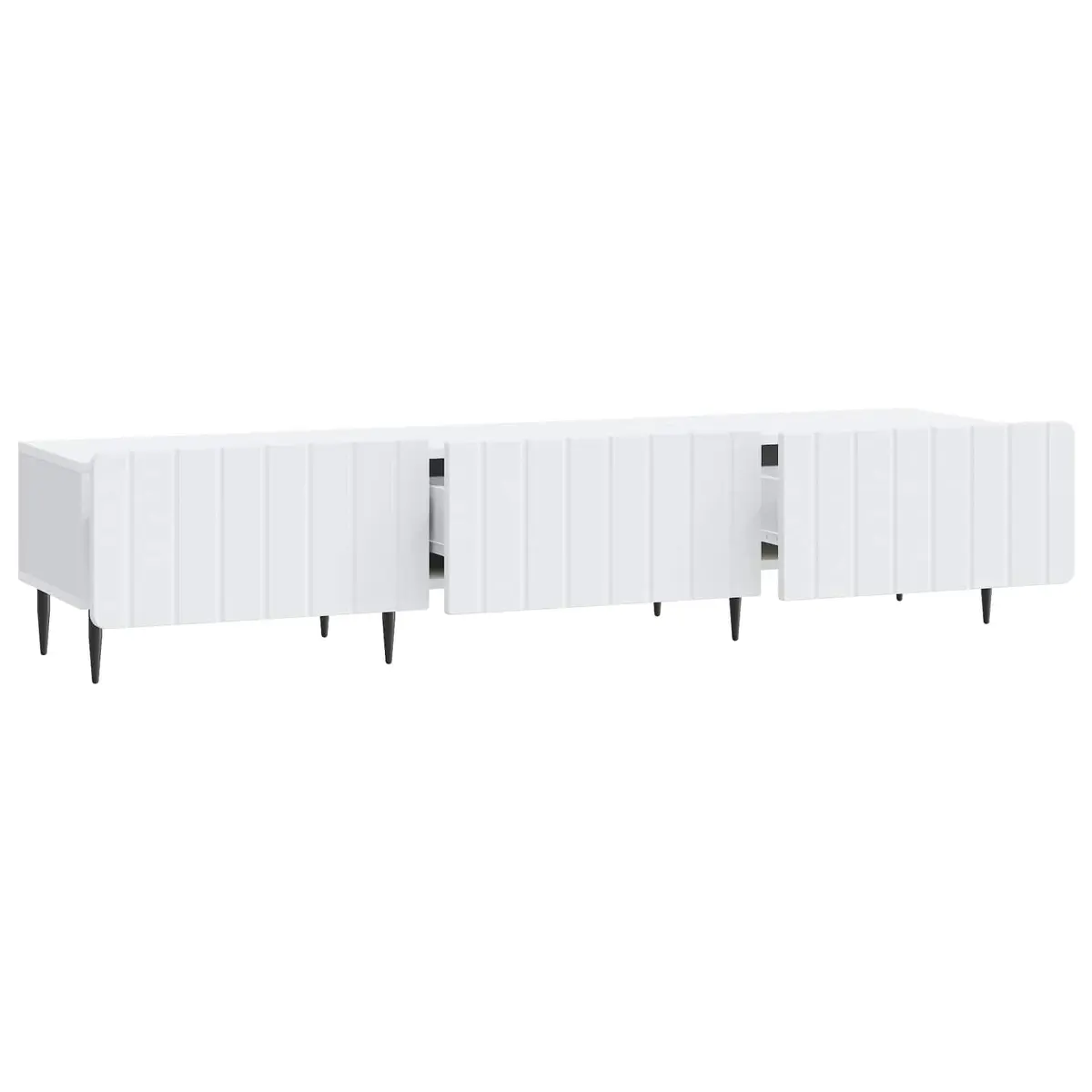 TV Cabinet Storage Unit Modern White Engineered Wood 147x34.5x32 cm