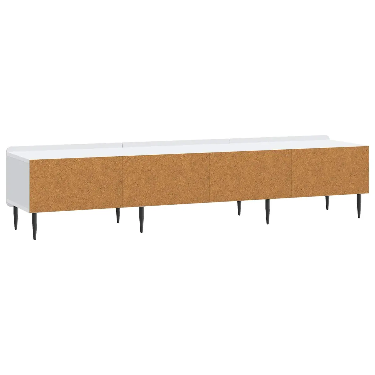 TV Cabinet Storage Unit Modern White Engineered Wood 147x34.5x32 cm