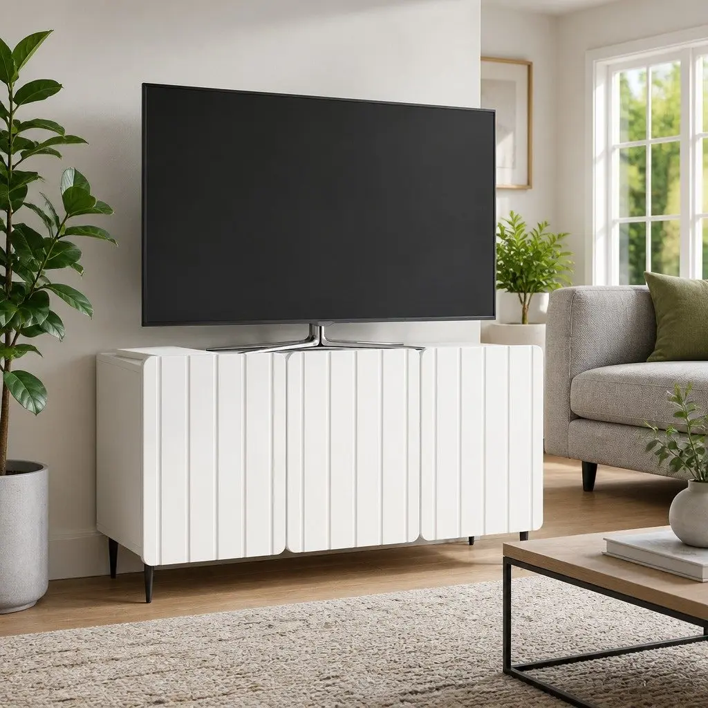 White Modern TV Cabinet for Smart Storage Solutions