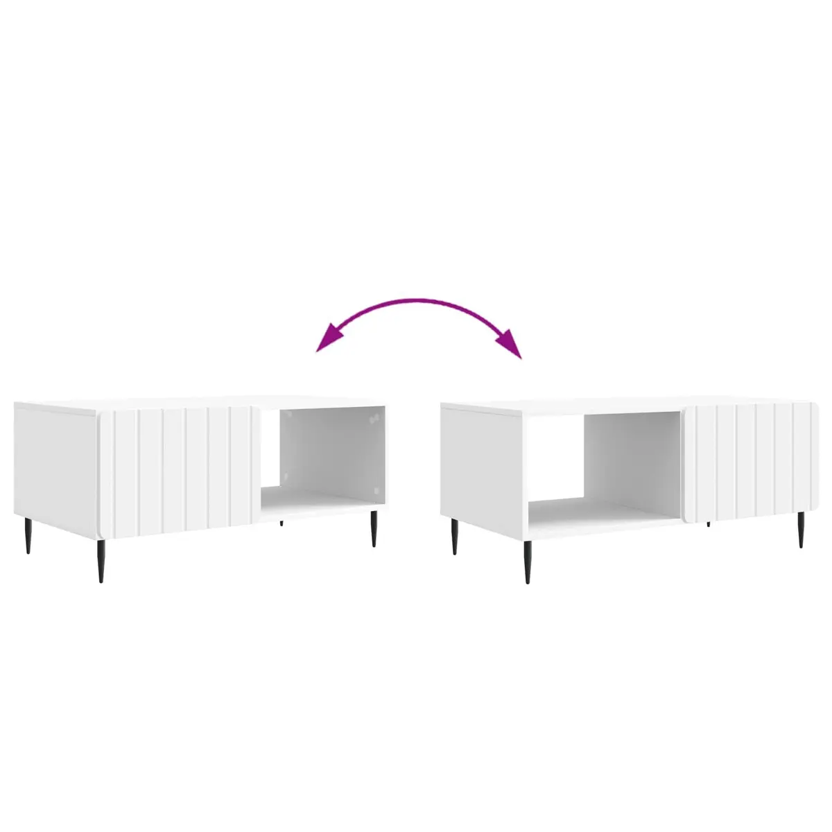 Coffee Table Modern Rectangular Living Room Storage Space White 90 x 50 x 40 cm