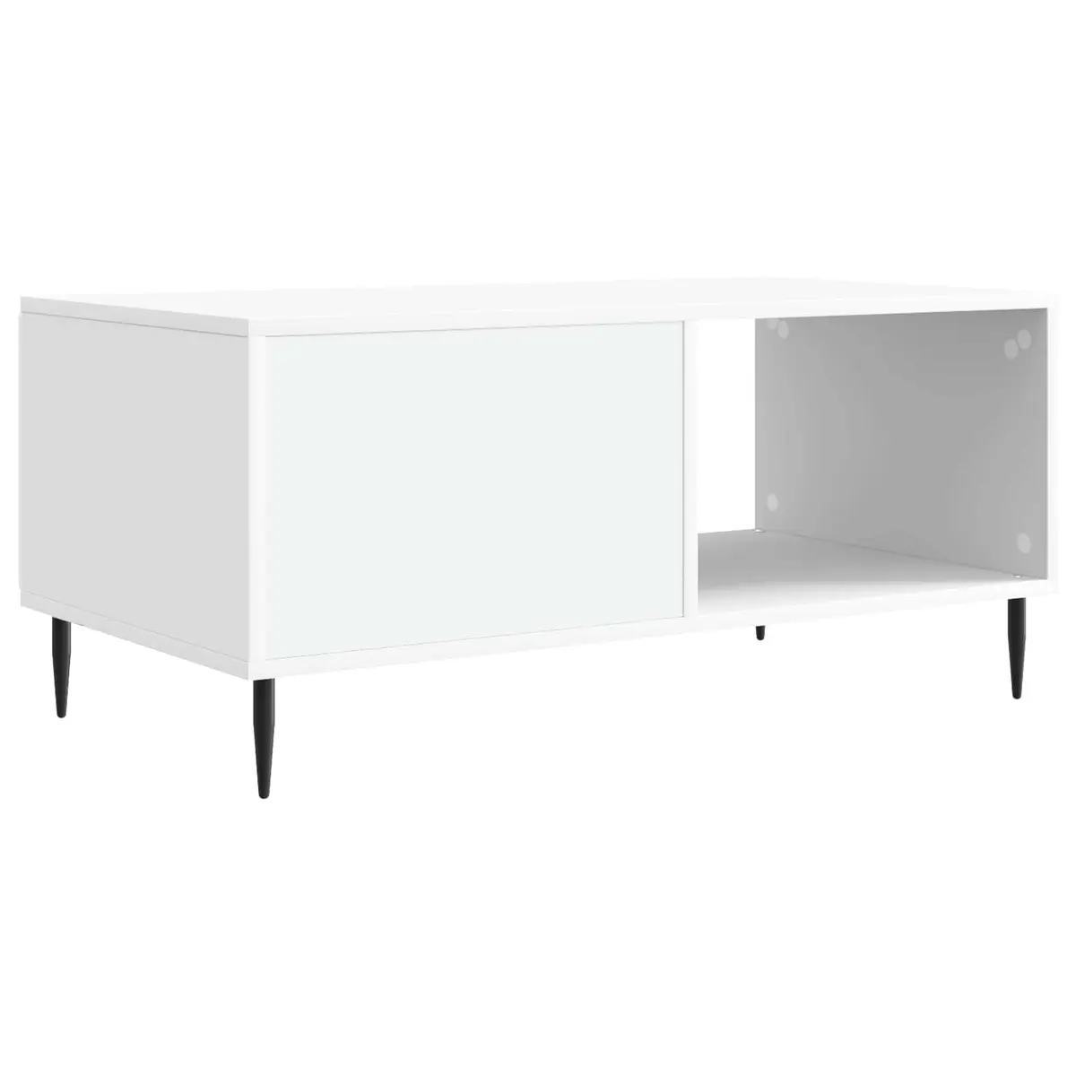 Coffee Table Modern Rectangular Living Room Storage Space White 90 x 50 x 40 cm