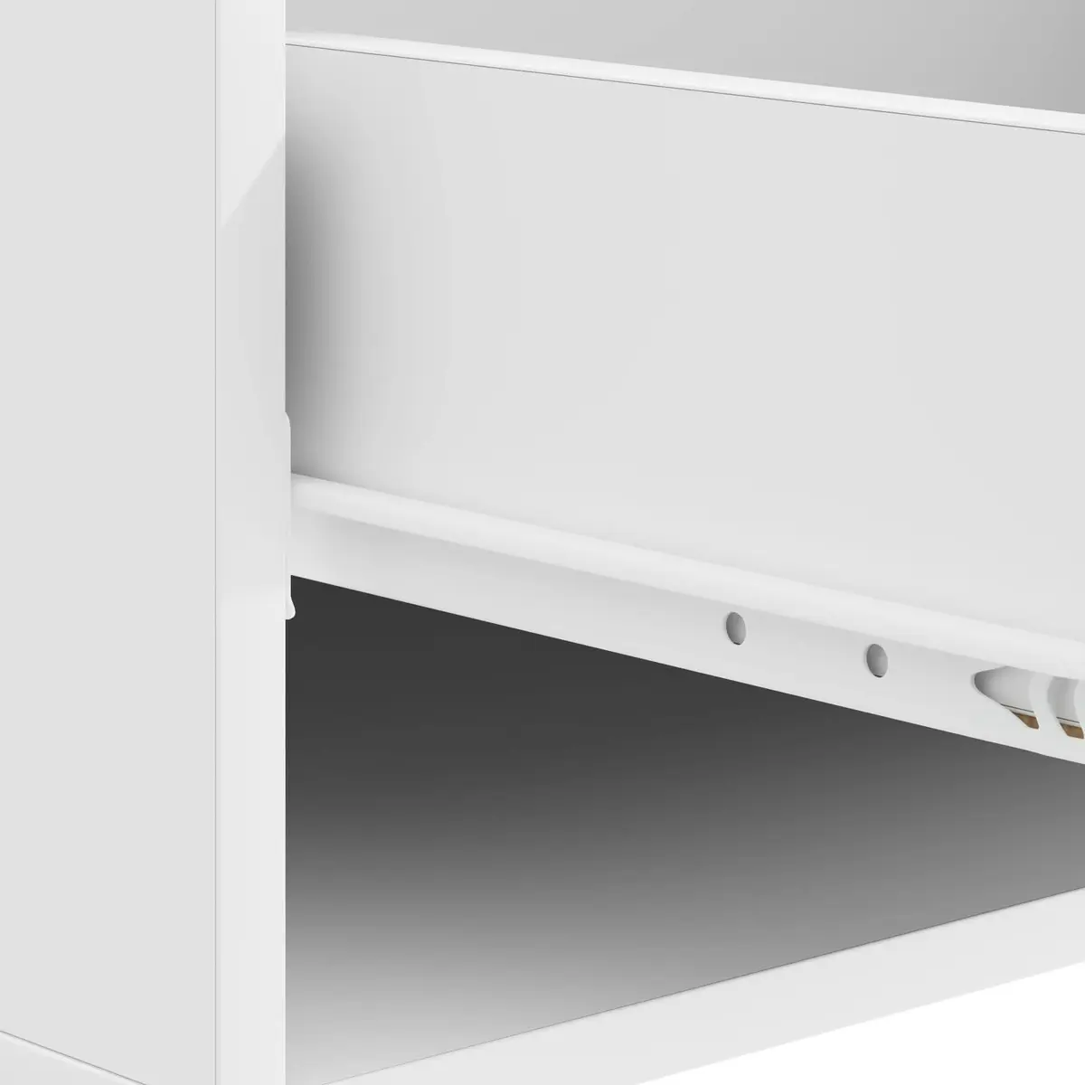 Coffee Table Dual-Level Storage 49 x 50 x 42 cm White Engineered Wood Modern Living Room