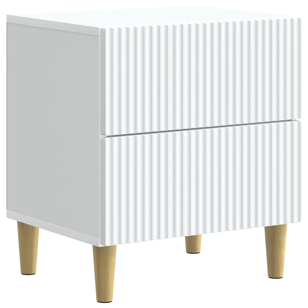 Bedside Cabinet White Modern Storage Nightstand 43 x 34.5 x 48 cm