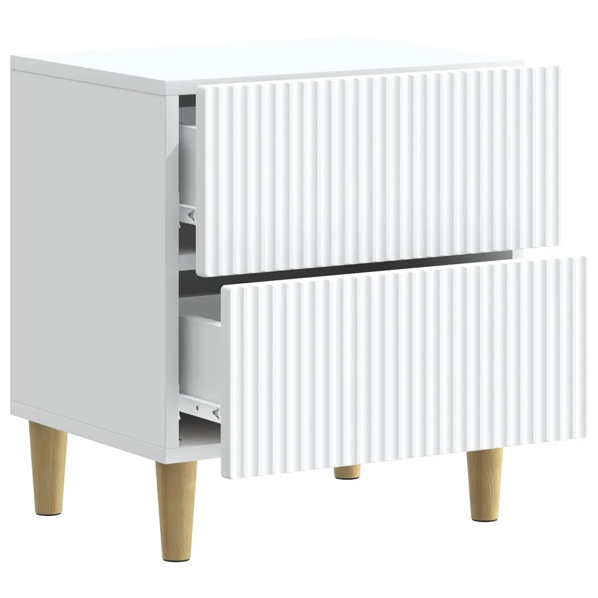 Bedside Cabinet White Modern Storage Nightstand 43 x 34.5 x 48 cm