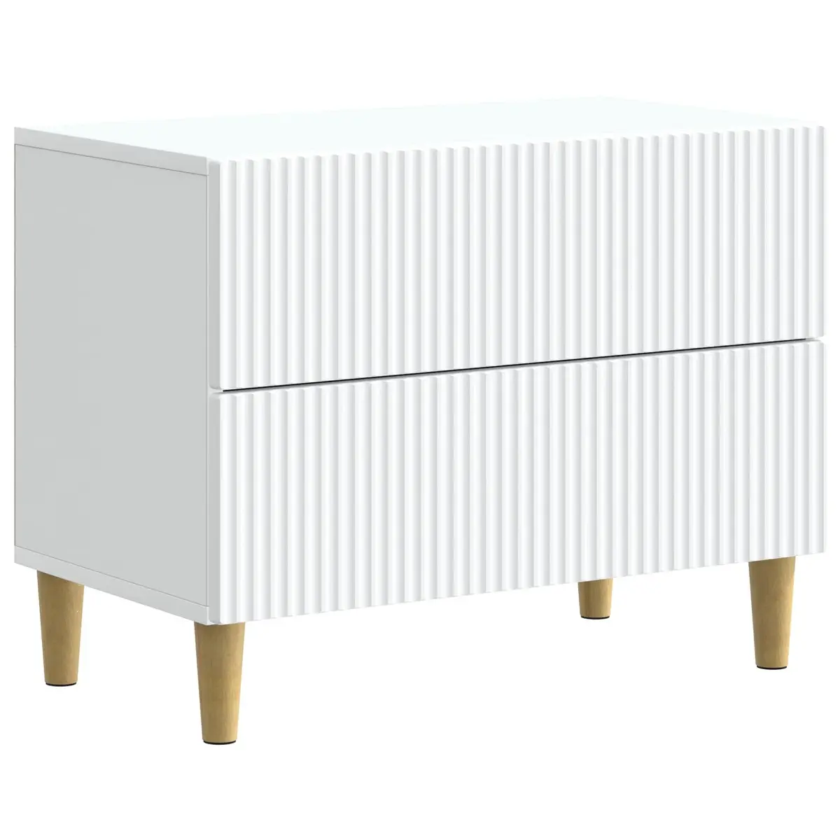 Bedside Table Bedroom Storage Cabinet 62x34.5x48cm White Engineered Wood