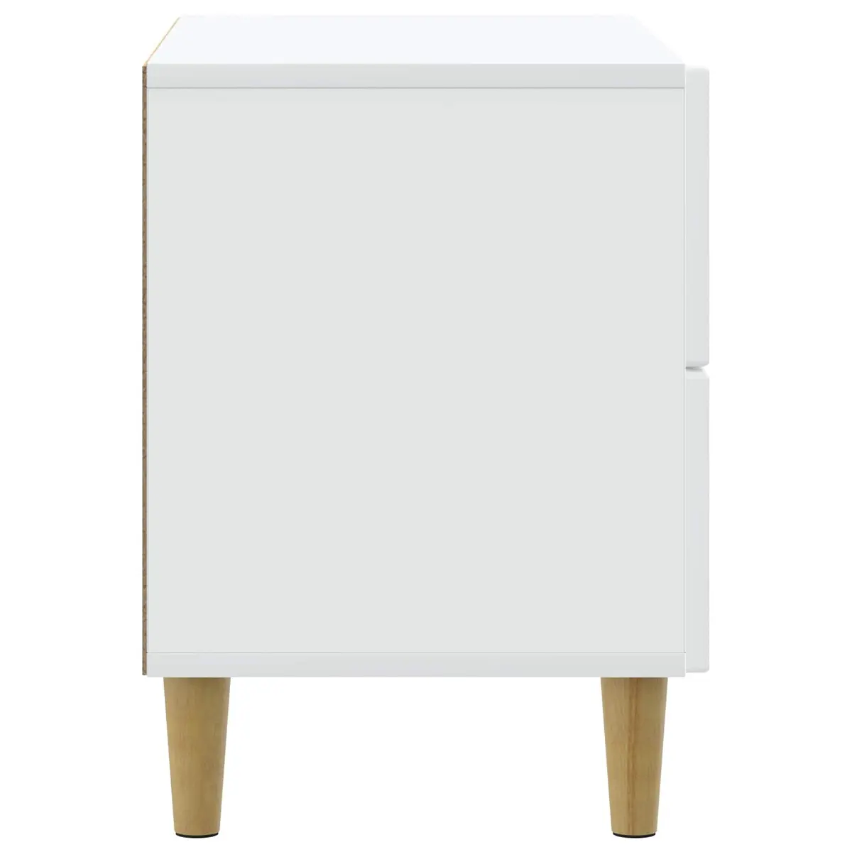 Bedside Table Bedroom Storage Cabinet 62x34.5x48cm White Engineered Wood